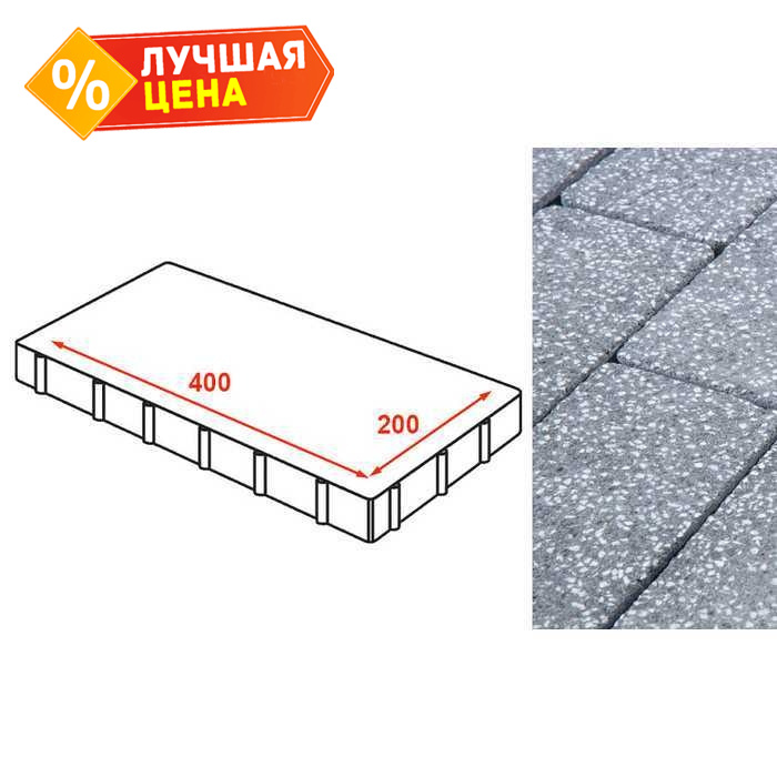 Плита тротуарная Готика Granite FINERRO, Суxовязский 400x200x80 мм
