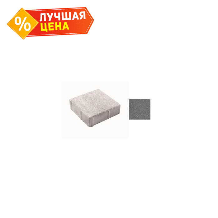 Плитка тротуарная Квадрат (ЛА-Линия) Б.1.К.6 гладкий черный 300x300x60 мм