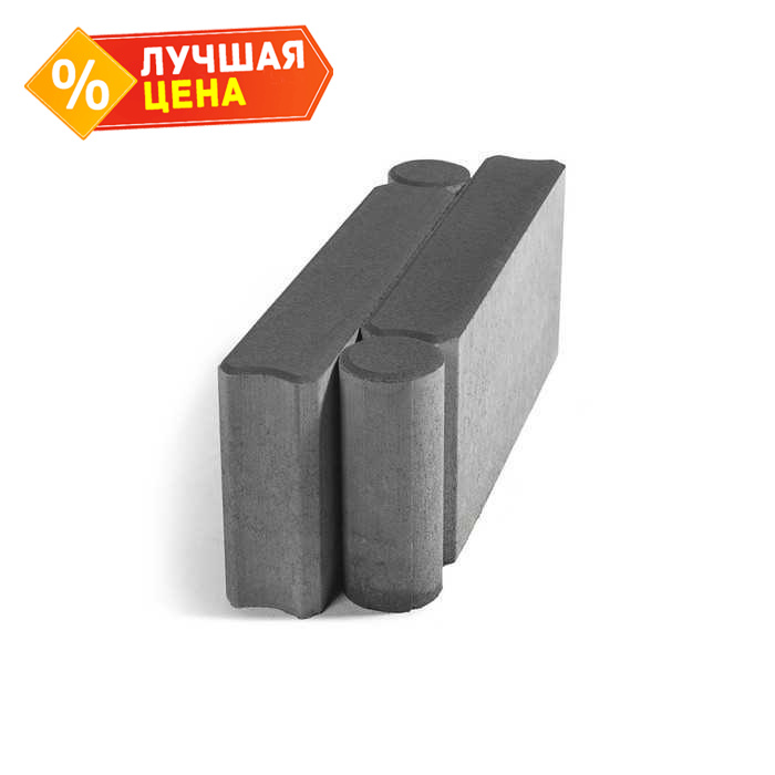 Тротуарный бордюр с шарнирным стыком BRAER БРШ 500.200.78, серый, 500*78*200 мм