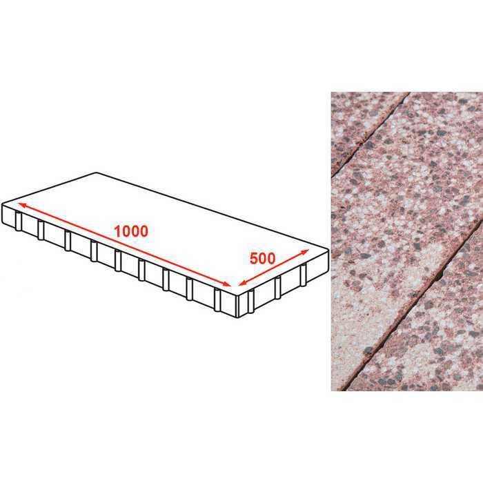 Плита тротуарная Готика Granite FINERRO, Сансет 1000x500x80 мм