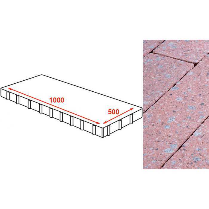 Плита тротуарная Готика Granite FINERRO, Травертин 1000x500x80 мм
